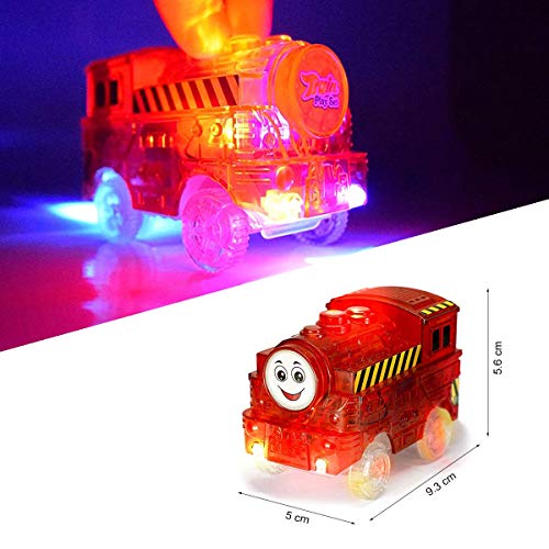image for Toys4All [4 Pack] Light Up Replacement Track Race Cars Toy/Tracks Trai