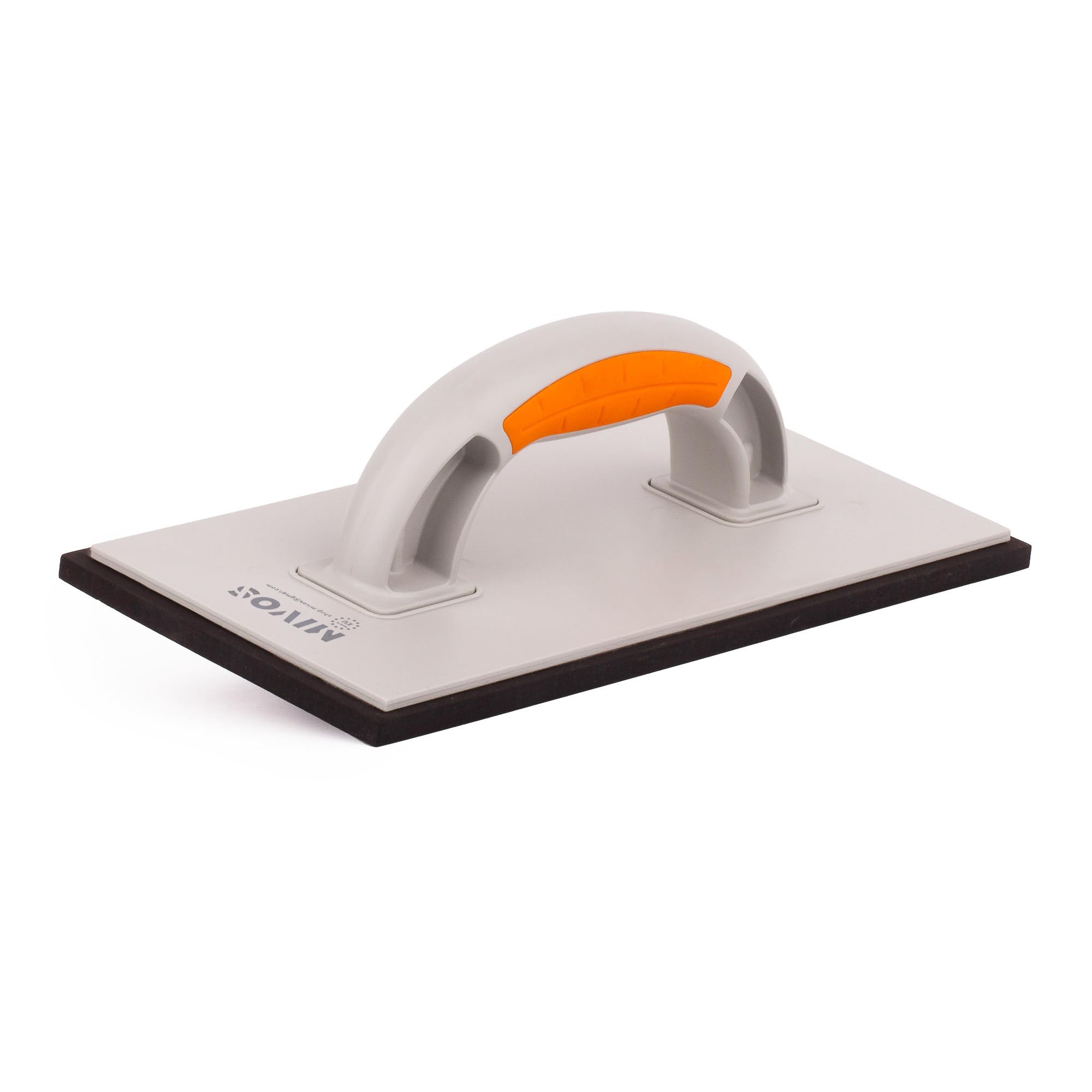 MIVOS Grating Board Plastic Joint Trowel 280 x 140 mm for Tiles - Grout Board with 8 mm Black Cellular Rubber Coating - Grouting Board - Smoothing Disc for Bricklayers and Tilers - Made in EU