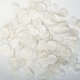 Custom & Fancy {1 Inch} Approx 7 to 8 Handfuls/1.76 oz of Large Round Circle Throwing Party Confetti Made of Premium Tissue Paper w/ Classic Simple Modern Bridal Flutter Dots Design [White]