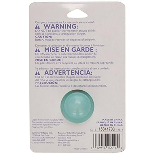 Summer Infant Pacifier Thermometer, Teal/White Baby Products, Health & Baby Care, Thermometers