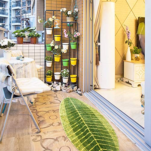 Quaanti Green Leaf Microfiber Entryway Door Carpet Shoes Scraper Floor Door Rug for Restroom Home Entrance Door Carpet Entry Doormat Indoor Carpet Bathroom Mat with Anti-Slip Back (17.7 X 47.2 in)
