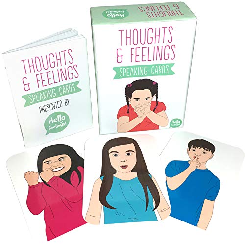 Thoughts & Feelings Speaking Cards – Card Game / Flash Cards for Developing Your Children’s Emotional Intelligence, Empathy and Social Skills – Also for CBT Therapy, Autism and Montessori Use