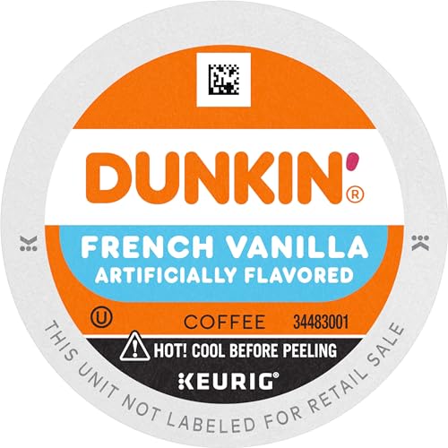 DUNKIN’ FRENCH VANILLA FLAVORED COFFEE, 10 KEURIG K-CUP PODS