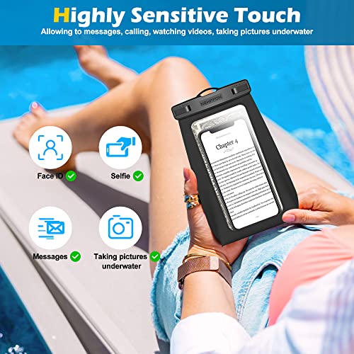 newppon Floating Large Waterproof Phone Pouch 2 Pack Universal