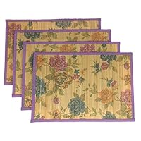 Hickoryville Placemat Bundle - Set of 4 Bamboo Placemats with Flowers