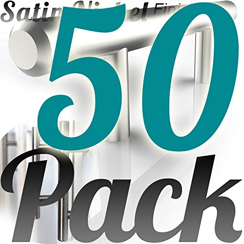 [50 Pack] Bar Handle Pull: Fine-Brushed Satin Nickel Finish | 3.75" (3-3/4") 96mm Hole Center | Kitchen Cabinet Hardware/Dresser Drawer Handles By: Alpine Hardware (3.75 IN C to C, 50 Pack)