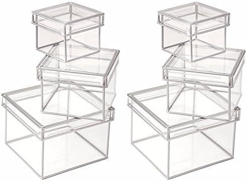 Divoga (TM) Clear Storage Boxes, Small/Medium/Large (6 Pack)