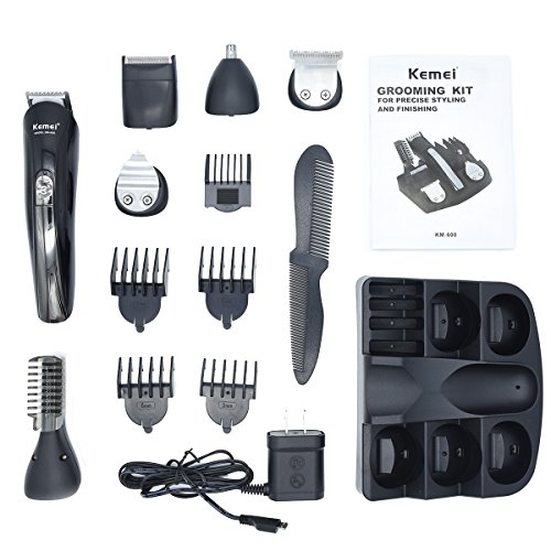 Grooming Kit,T-Antrix 12 in 1 Professional Mens Shaver Rechargeable Waterproof Beard and Mustache Trimmer,Noes and Ear Hair Trimmer, Hair Clippers for Men Barbers Salon with 5 Guide Combs