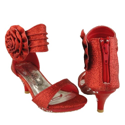girls red dress sandals
