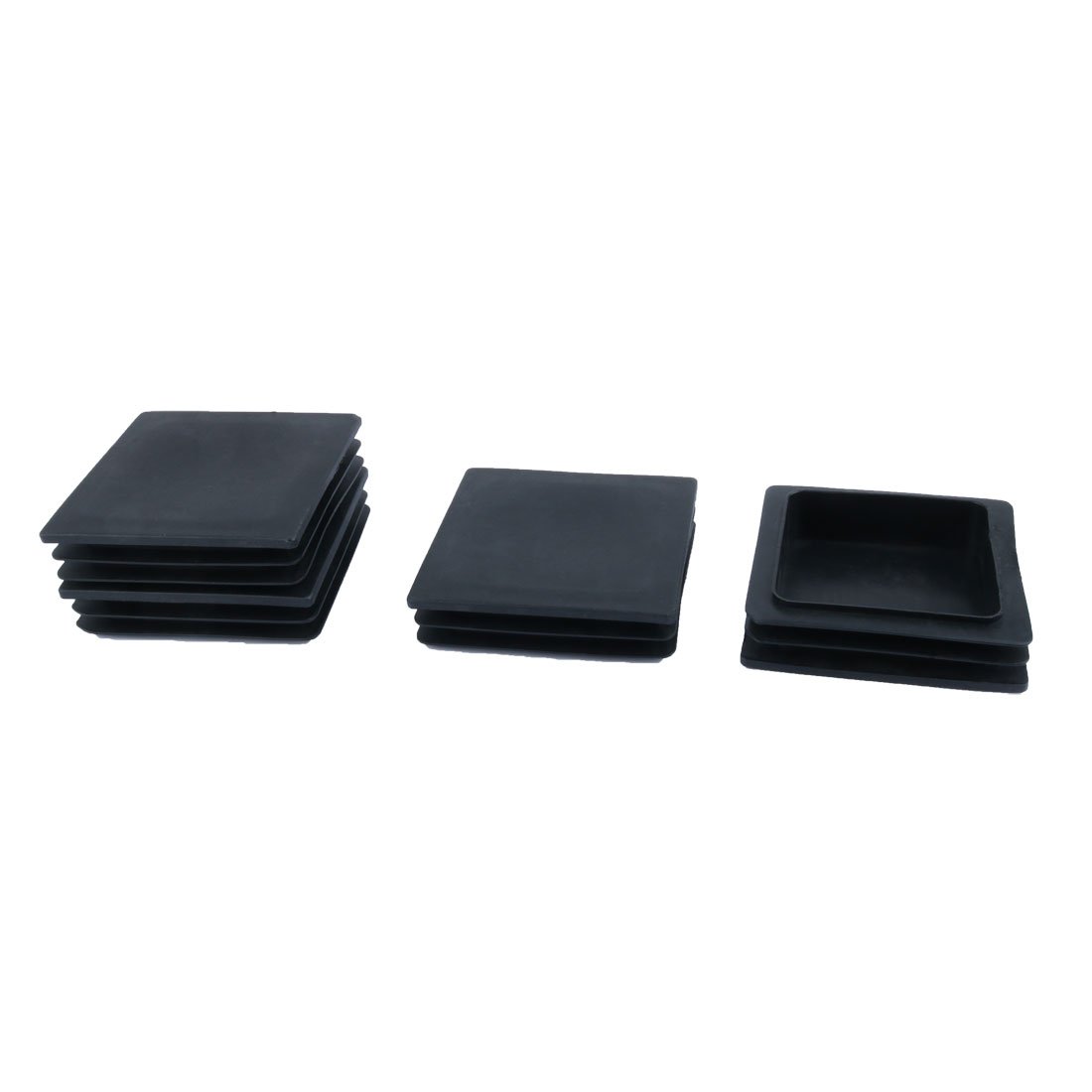 sourcing map 100mm x 100mm Plastic Square Inserts End Blanking Caps Black 4 Pcs