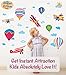 Timber Artbox Airplanes & Hot Air Balloons Wall Decals - Peel and Stick Removable Vinyl Wall Stickers - Kids Would Absolutely Love Their Room