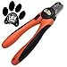 GoPets Dog Nail Clippers, Professional Pet Nail Trimmer for Large Dogs and Cats with Quick Sensor Safety Guard, Heavy Duty Stainless Steel Blades, Non-Slip Handle, Built-in File for Safe Grooming