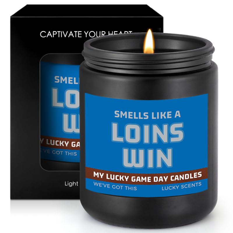 Photo 1 of *MINOR DAMAGE - USED*
Smells Like A Lions Win Scented Candle Football Themed Merch Fan Shop Men Women Sport Stuff Gear Cave Decor Detroit Team Ornaments Guy Him Brother Dad Friend Boyfriend Birthday Unique Cool Funny Gift