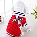 Mikey Store Pet Dog Clothes Soft Thickening Warm Stripe Polar Fleece Winter Clothes (Red 2, XS)