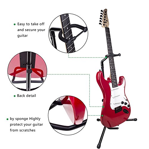 Mugig Tripod Guitar Stand for Acoustic, Electric guitar, Bass, Mandolins, Banjos, Ukuleles - Thumbnail 2