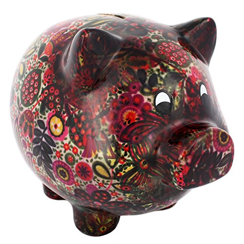 Something Different Black Floral Pig Money Box Large Piggy Bank - something different black floral pig money box large piggy bank buy online in oman kitchen products in oman see prices reviews and free delivery in
