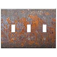 Switch Plate Triple Toggle - Rust Metal Steel Old Grunge Texture Iron