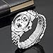 Stainless Steel Band Skeleton Dial Mechanical Wrist Watch for Men (White Dial)