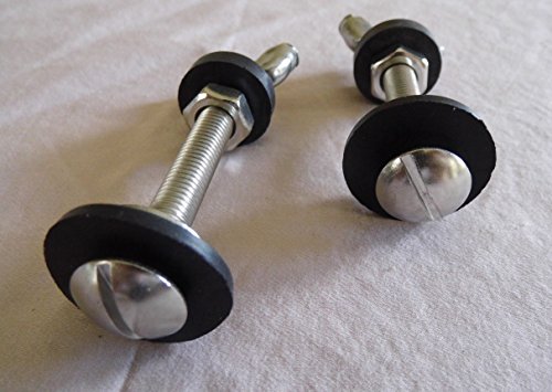 Toilet Bolts,Tank to Bowl Stainless Steel 5/16-inch By 3 Inch Heavy Duty Bolts with Rubber and Stainless Steal Washers and Wing Nuts