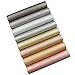 Caydo 8 Pieces Metallic Faux Leather Fabric Sheets, Shiny Pearl Litchi Pattern Leather Sheet for Bows Earrings Making, A4 Size