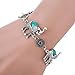Hosaire Elephant Vintage National Style Turquoise Jewelry Sets(Bracelet Necklace Earrings) Blue