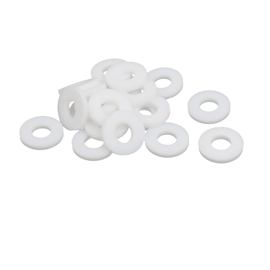 Sourcingmap 14mmx6mmx2mm PTFE Flat Washer Flange Gasket White 20pcs
