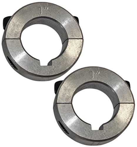 Set of 2 - Aluminum 1" Split 2-Piece Locking Lock Collars with 1/4" Keyway for Go Karts Fun Cart Yard Kart Quarter Midget Mini Sprint Drift Trike Mini Bike