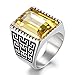 BOHO Jewelry Mens Stainless Steel Cz Ring Vintage Large Charming Gemstone Band (10)