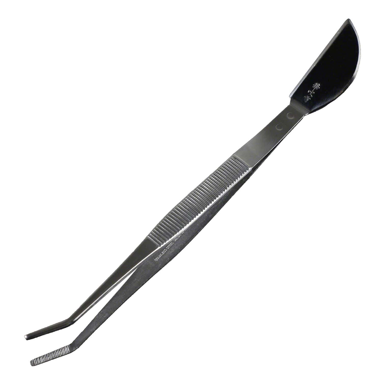 Wazakura Bonsai Curved Tip Tweezer with Spatula, 210mm Stainless Steel Tool for Daily Bonsai Care, Weeding, Leaf Removal & Precision Maintenance, Made in Japan