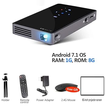 ZIHENGUO Mini proyector portátil, Compatible con Full HD ...