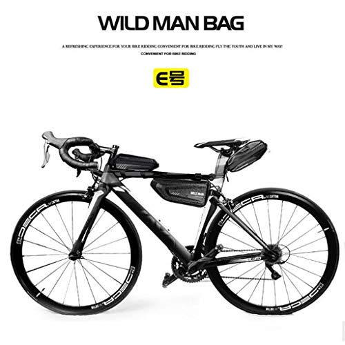 Sodoop Mountain Bike Bag, Rainproof Road Bicycle Zipper Frame Bag,1.5L Capacity,Sport Cycling Front Top Tube Hard Shell Tools Storage Panniers Pack Strap Triangle Saddle Frame Pouch Accessories