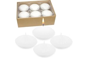 UNICY 12 Pack 3 Inch White Floating Candles, 10 Hour Unscented Dripless Tealight Candles for Cylinder Vases, Centerpieces at Wedding Party Pool Holiday - Wavy Float Candle