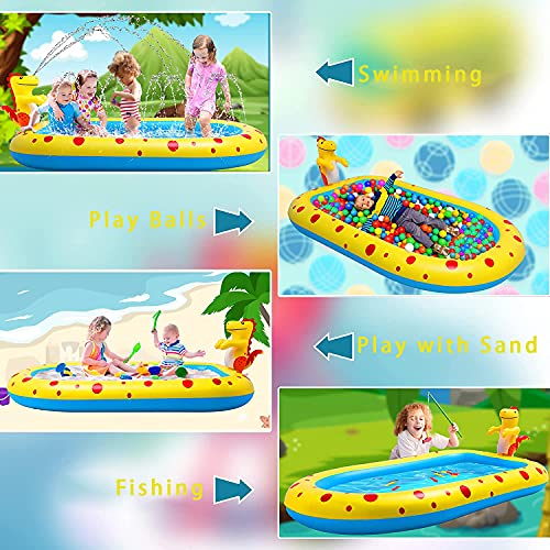Dinosaur Inflatable Sprinkler Swimming Pool,Kiddie Pool,Outdoor Water