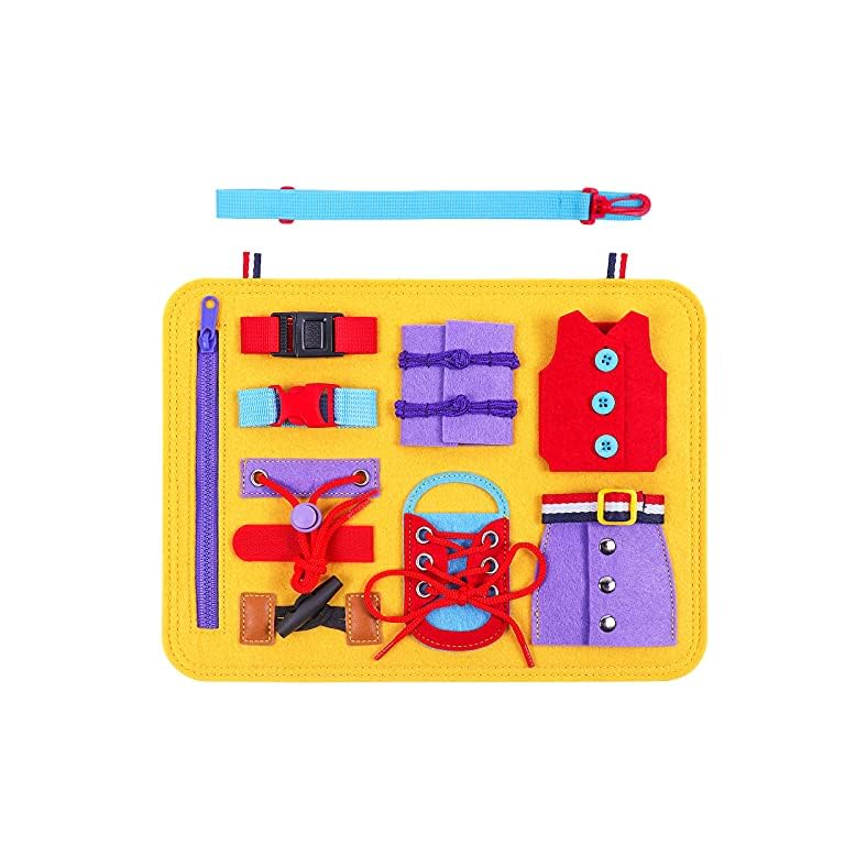 ABirdon Busy Board for Toddlers, Montessori Toys for Baby Learn Preschool Basic Skills, Sensory Toys for Practice Fine…