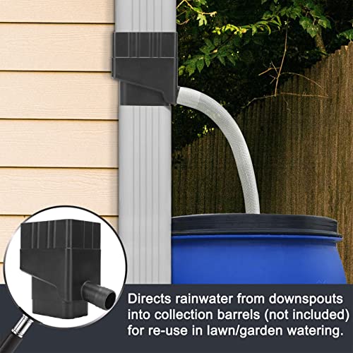 BORDSTRACT Rain Water Collection System, Rain Barrel Diversion Kit to Divert Water with a 40 Inch Hose, Fits 2'' x 3'' Standard Gutter Downspout(Black)