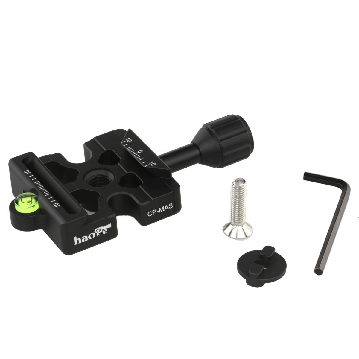 Haoge Female to Male Boss Adapter Convertor with CP-MAS Arca & Manfrotto Compatible Quick Release Clamp for Manfrotto Tripod Ball Head Clamp Replacement