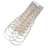 HuntGold 12 Pair/Set Women Hoop Metal Round Earrings Set Big Circle Ear Fashion Jewelry Dia. 2 - 7.5cm Gold
