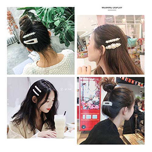 Hair Barrettes Hair Pins Decorative Wedding Bridal Pearl Hairpins Handmade Bridesmaid Hair Clips Hair Accessories for Women Ladies Girls 4pcs