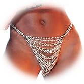 Sexy Rhinstone Underwear Thong Panties Crystal Body Chain Jewelry Bikini Crystal Belly Waist Body Chain For Women