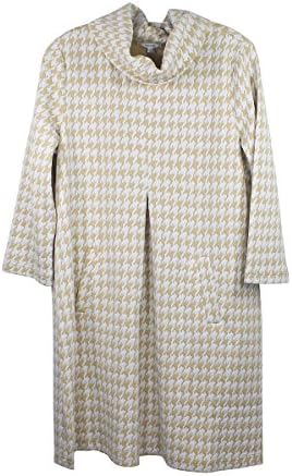 Tyler Boe Houndstooth Beach White Kim Cowl Tunic Dress