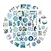 Cool Vsco Stickers for Water Bottles, Big 100Pcs Laptop Stickers for Hydro Flask Luggage, Trendy Aesthetic Blue Waterproof Vinyl Stickers Pack for Teens Kids Adults