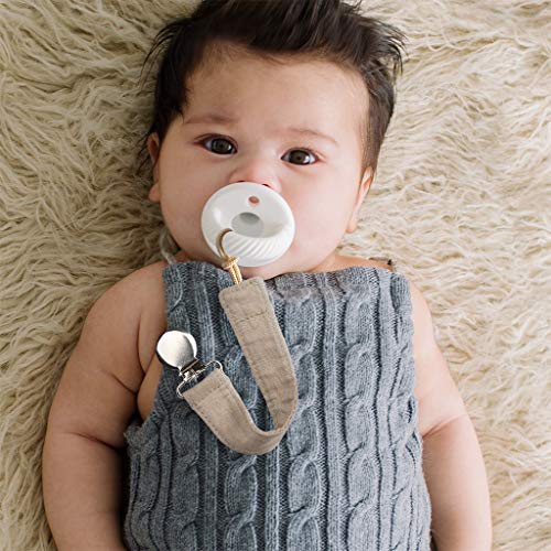 Itzy Ritzy Linen Pacifier Clips; Fabric Pacifier Strap with Clip Keeps