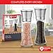 KitchenGrip Salt and Pepper Grinder Set Of 2 - Stainless Steel Top, 6 Oz Glass Tall Body - Salt and Pepper Mill For Fine and Coarse Grinding, 5 Grade Adjustable Ceramic Rotor, Salt and Pepper Shakers