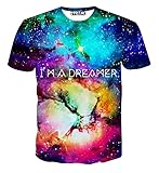 FaPlus Universe Starry Sky 3D Print Men's Casual T-Shirts XL