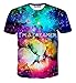 FaPlus Universe Starry Sky 3D Print T Shirt Men's Casual T-Shirts