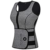 HOPLYNN Neoprene Sauna Sweat Vest, Waist Trainer Slimming Vest for Women Weight Loss with Adjustable Waist Shaper Belt