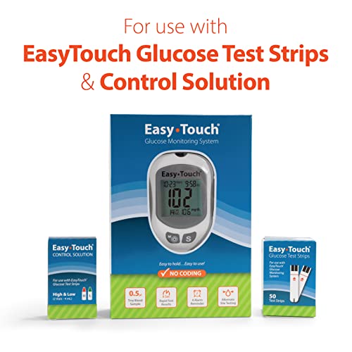 EasyTouch Control Solution Glucose Monitor Kit Hi & Low 2 Vials, 4