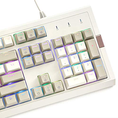 Epomaker Ajazz AK510 104 Keys Retro Mechanical Keyboard with PBT SP Spherical Keycaps and RGB Backlight for Gamer, Programmer, Office Work for or iOS Android Windows (Cherry Red Switch)