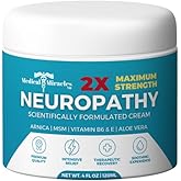Medical Miracles Neuropathy Cream 2X Strength | Nerve Therapy Max Potency Relief for Feet, Hands, Legs, Toes - Arnica, Vitamin B6, Aloe Vera, MSM - Crafted for Exceptional Relief 4oz