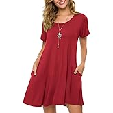 ZENNILO Plus Size Casual T Shirt Dresses for Women Flowy Swing Tunic Dress Pockets